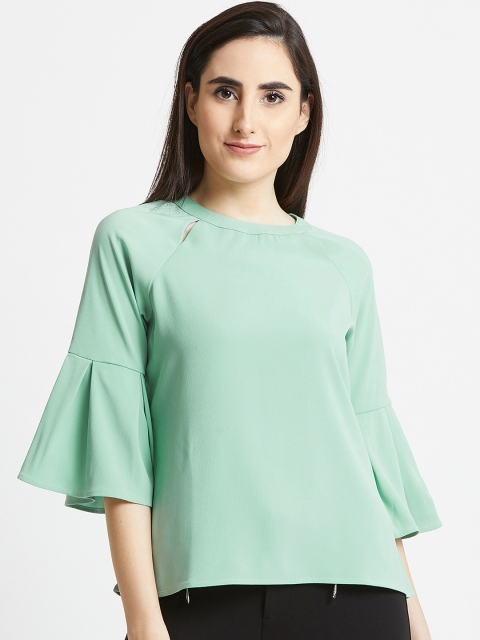 

COVER STORY Women Sea Green Solid Top