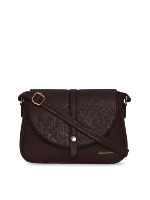 

David Jones Burgundy Solid Sling Bag