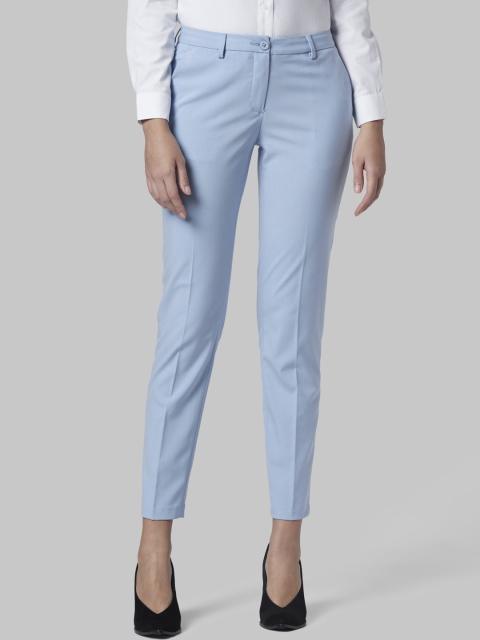 

Park Avenue Woman Women Blue Regular Fit Solid Regular Trousers