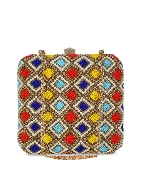 

Anekaant Multicoloured Embellished Box Clutch, Multi