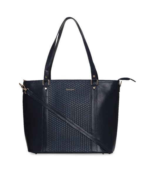 

David Jones Navy Blue Woven Design Shoulder Bag