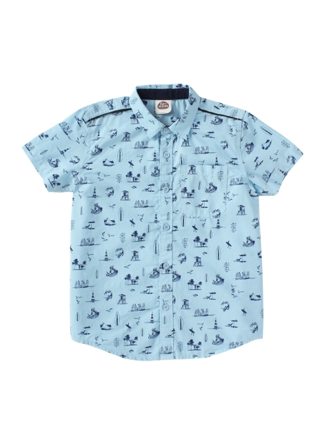 

Cub McPaws Boys Blue Comfort Regular Fit Printed Casual Shirt