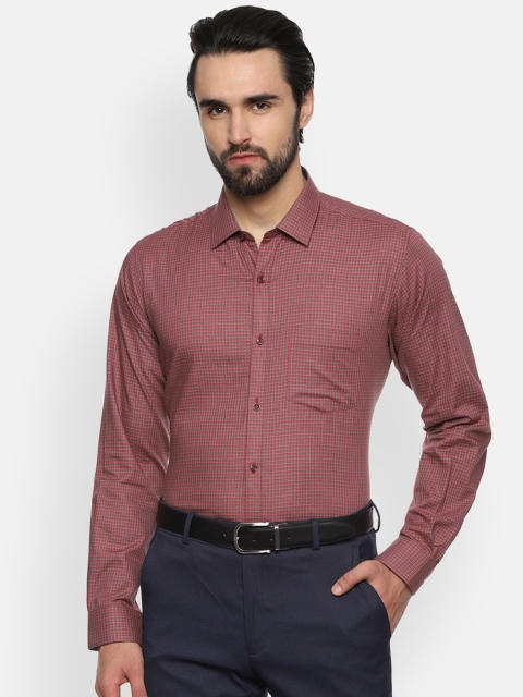 

Van Heusen Men Red Regular Fit Checked Formal Shirt