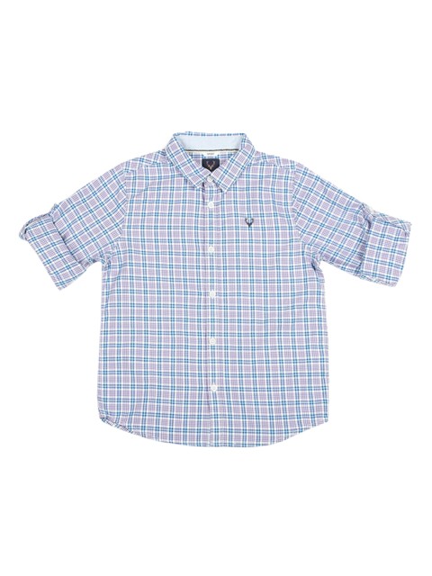 

Allen Solly Junior Boys White & Purple Regular Fit Checked Casual Shirt