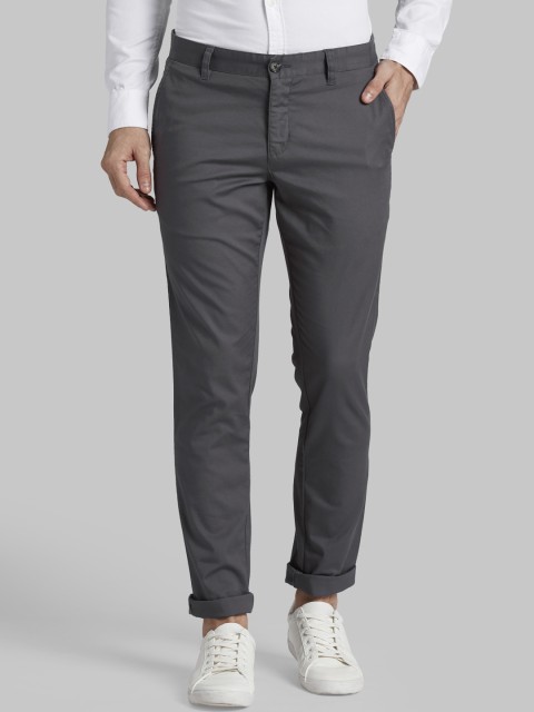 

Parx Men Grey Tapered Fit Solid Regular Trousers