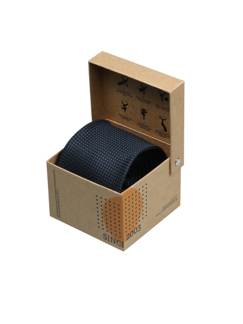 

Tossido Men Black Woven Design Broad Tie