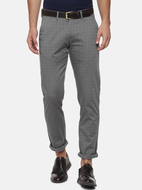 

Allen Solly Men Grey Slim Fit Checked Chinos