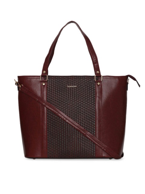 

David Jones Maroon Woven Design Shoulder Bag