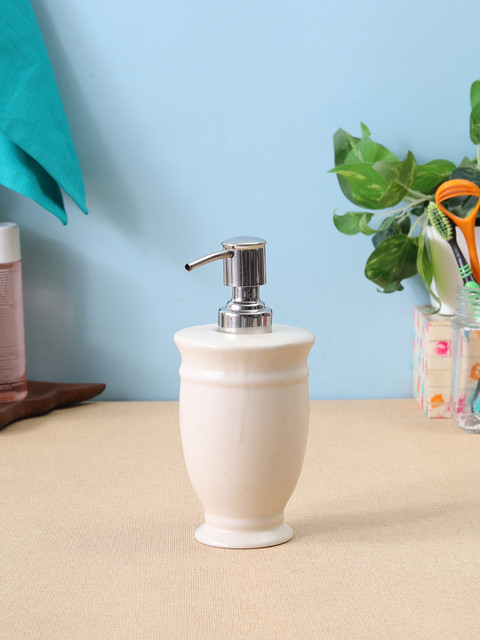 

VarEesha White Solid Ceramic Liquid Soap Dispenser