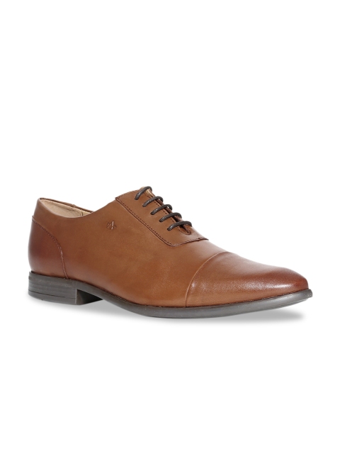 Arrow Men Brown Solid Leather Oxfords