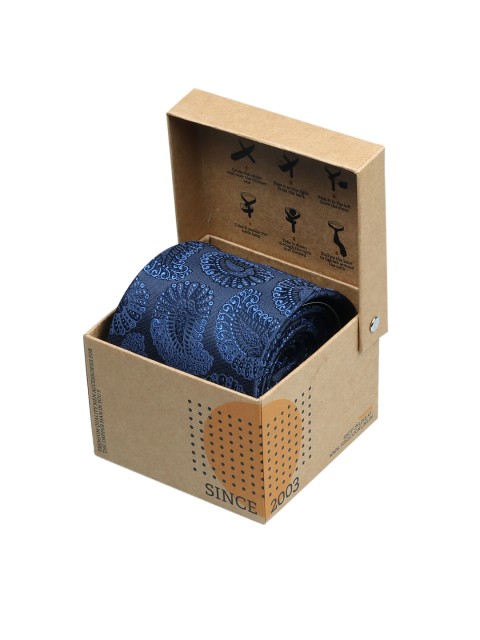 

Tossido Men Blue Woven Design Broad Tie