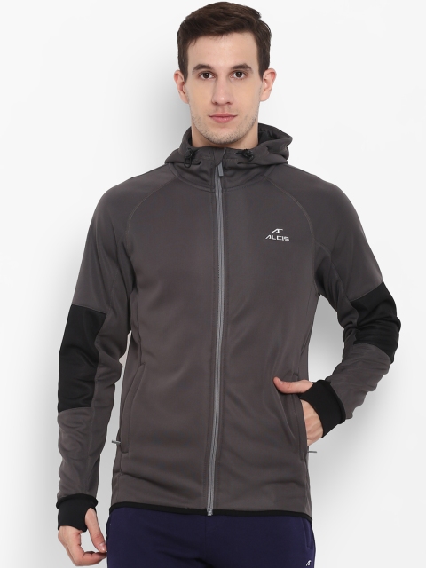 

Alcis Men Grey Solid Hooded Rapid Dry Sporty Jacket