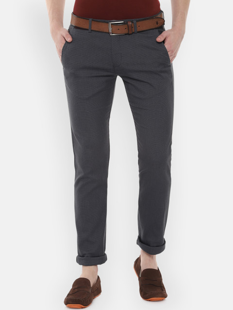 

Allen Solly Men Grey Slim Fit Checked Chinos