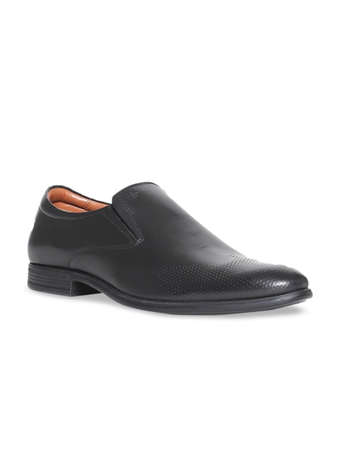 

Arrow Men Black Solid Leather Slip-Ons