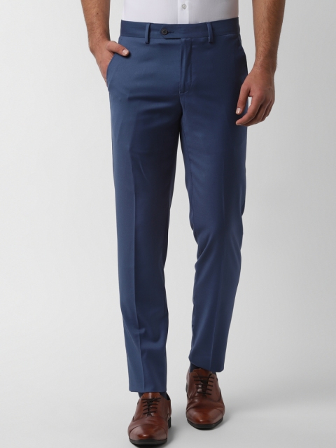 

Peter England Men Blue Slim Fit Solid Formal Trousers