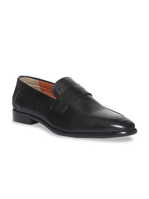 

Arrow Men Black Solid Leather Slip-Ons