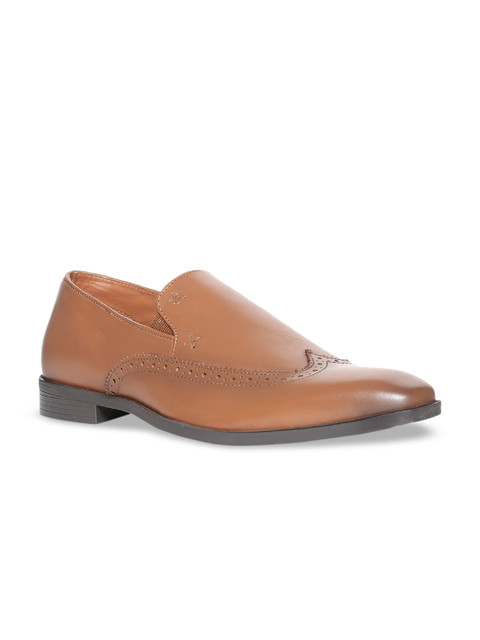 

Arrow Men Brown Solid Leather Wingtip Slip-Ons