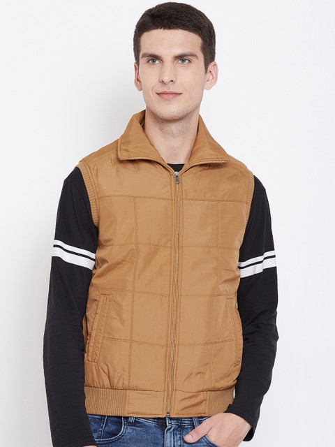 

Spirit Men Tan Brown Padded Solid Jacket