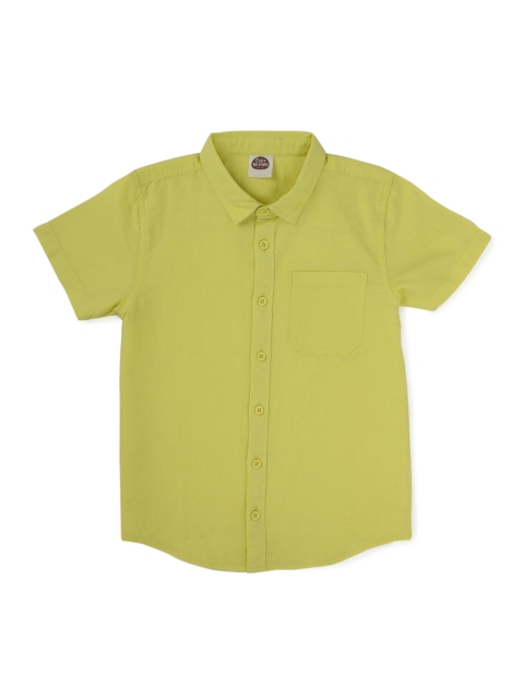 

Cub McPaws Boys Lime Green Comfort Regular Fit Solid Casual Shirt