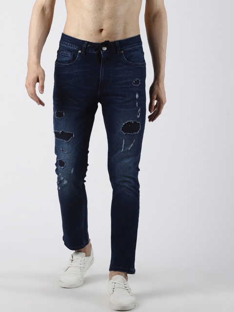 

Blue Saint Men Blue Slim Fit Mid-Rise Low Distress Jeans