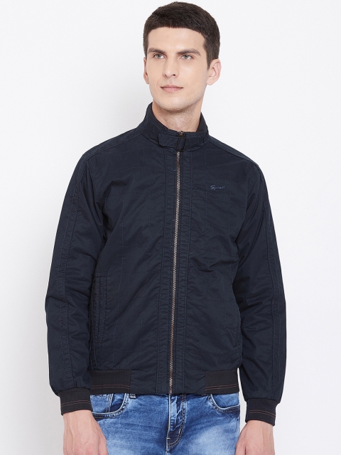 

Spirit Men Navy Blue Solid Bomber Windcheater Jacket