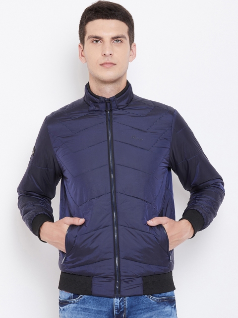 

Spirit Men Navy Blue Solid Padded Jacket