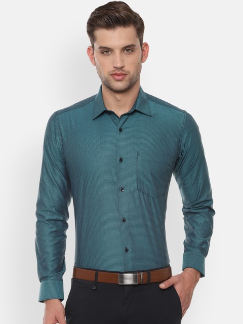 

Van Heusen Men Green Regular Fit Self Design Formal Shirt