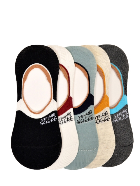 

VINENZIA Men Pack of 5 Multicoloured Solid Shoe Liners, Multi