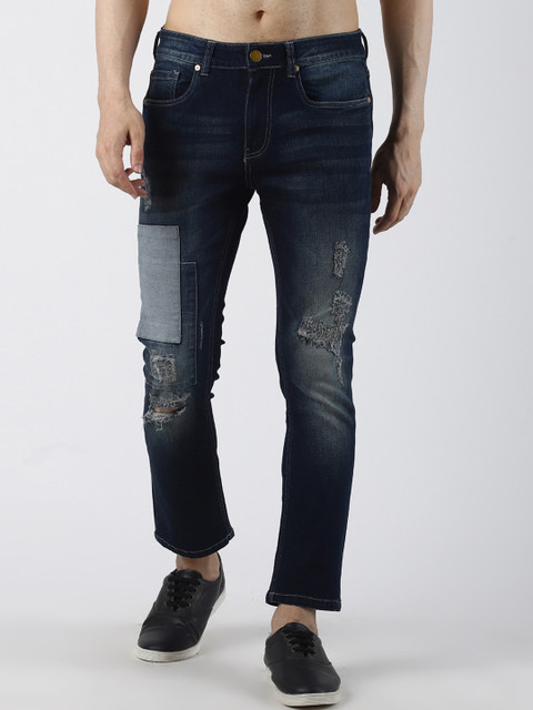 

Blue Saint Men Blue Slim Fit Mid-Rise Low Distress Jeans