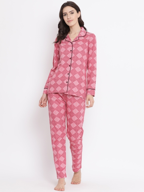 

Kanvin Women Pink Printed Night Suit MJKAW19423B