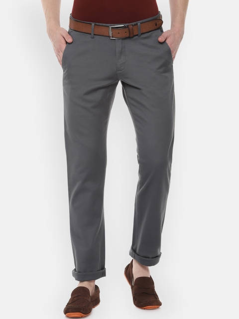 

Allen Solly Men Grey Slim Fit Solid Chinos
