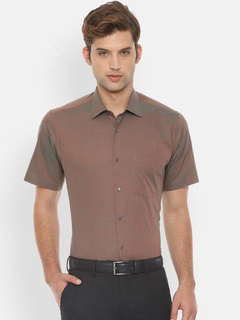 

Van Heusen Men Brown Regular Fit Self Design Formal Shirt