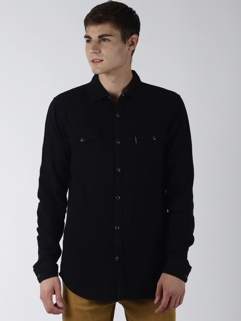 

Blue Saint Men Black Slim Fit Solid Casual Shirt