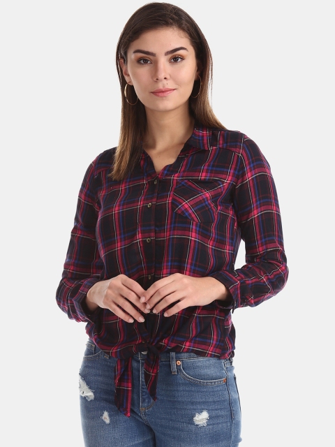 

Cherokee Women Pink Regular Fit Checked Casual Shirt