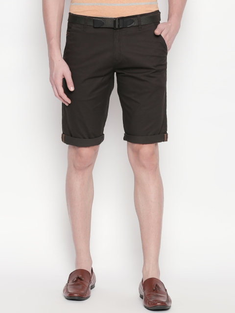 

beevee Men Green Solid Regular Fit Regular Shorts