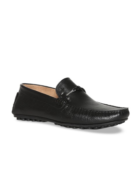 

Arrow Men Black Textured Leather Horsebit Loafers