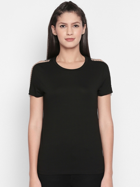 

Forever Glam by Pantaloons Women Black Solid Top