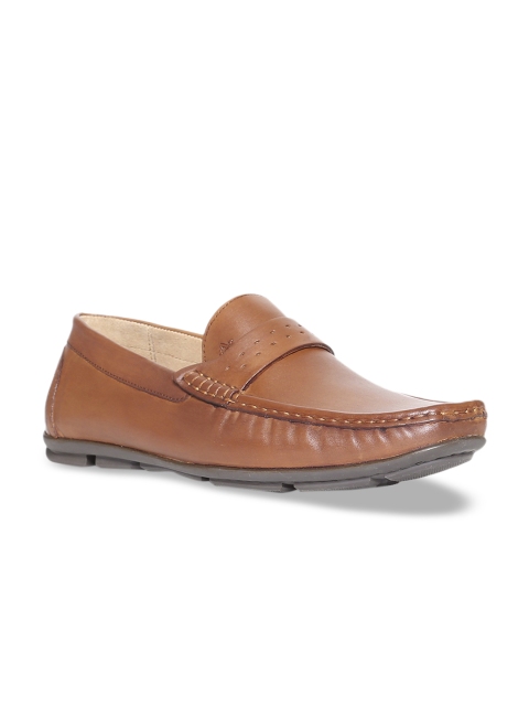 

Arrow Men Brown Solid Leather Penny Loafers