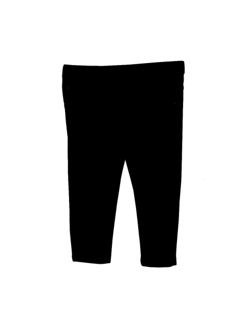 Beebay Girls Black Regular Fit Solid Regular Trousers