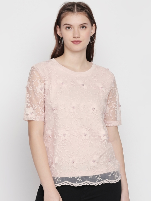 

Forever Glam by Pantaloons Women Pink Embellished Top