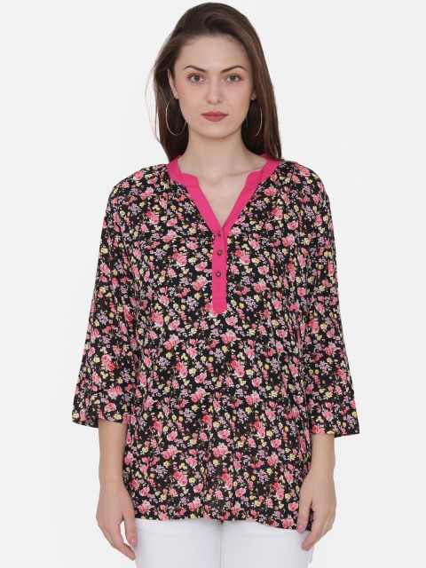 

Private Lives Women Black Printed High-Low Top
