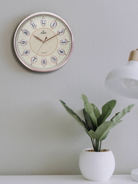 

Horo Off-White Handcrafted Geometric Solid 41 cm Analogue Wall Clock