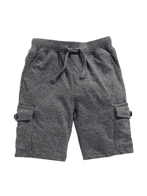 

KiddoPanti Boys Grey Solid Regular Fit Cargo Shorts