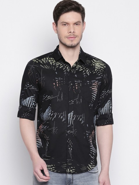 

Mufti Men Black Original Slim Fit Printed Casual Shirt