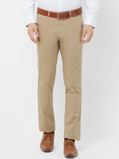 

Solemio Men Beige Regular Fit Solid Formal Trousers