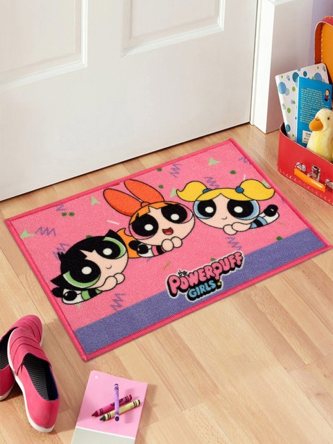 

Saral Home Kids Pink & Blue Powerpuff Girls Printed Anti-Skid Doormat