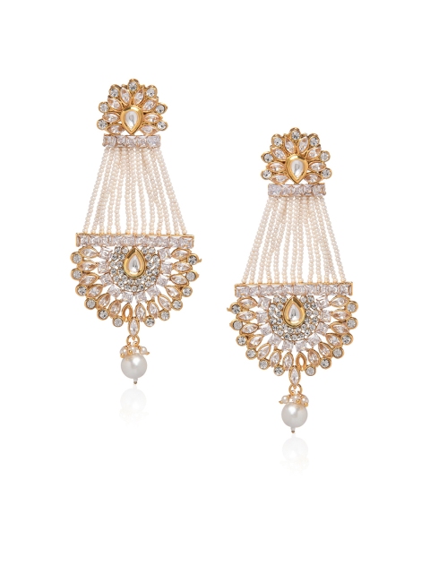 

Bamboo Tree Jewels Gold-Toned Handcrafted Classic Drop Earrings