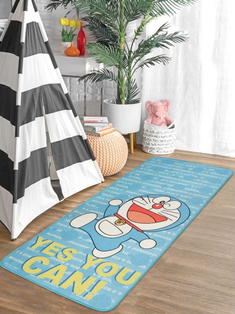 

Saral Home Turquoise Blue & White Doraemon Printed Anti-Skid Yoga Mat