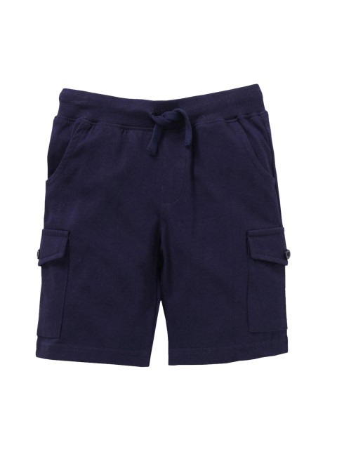

KiddoPanti Boys Navy Blue Solid Regular Fit Cargo Shorts