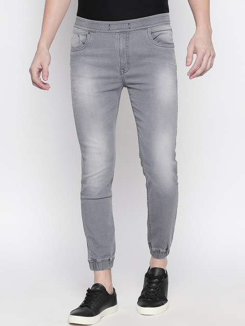 

Mufti Men Grey Jogger Mid-Rise Clean Look Stretchable Jeans